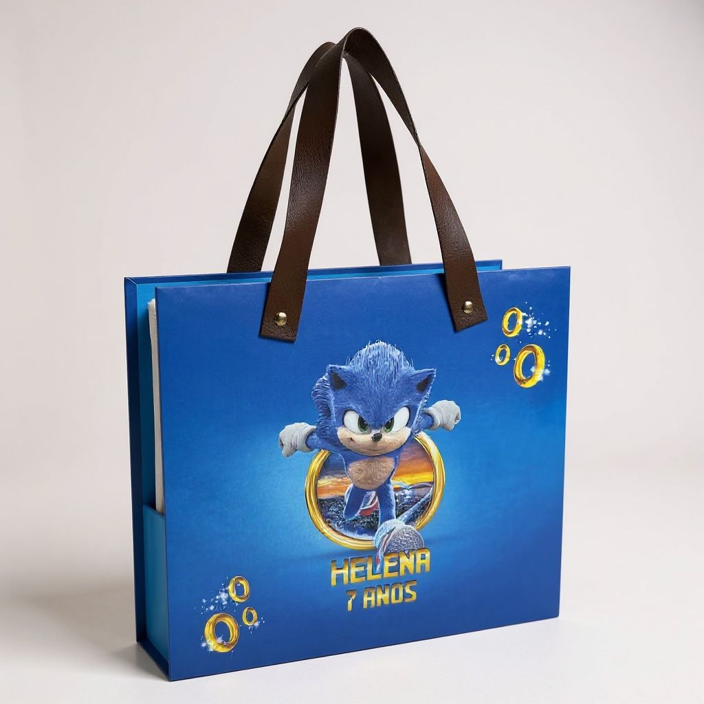 Caixa Sacola com Tela e Aquarela