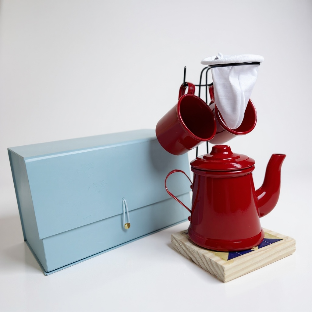 Caixa + Mini kit café retrô