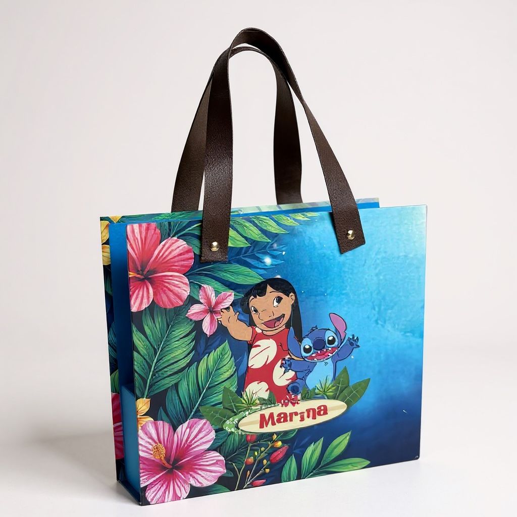 Caixa Sacola com Tela e Aquarela